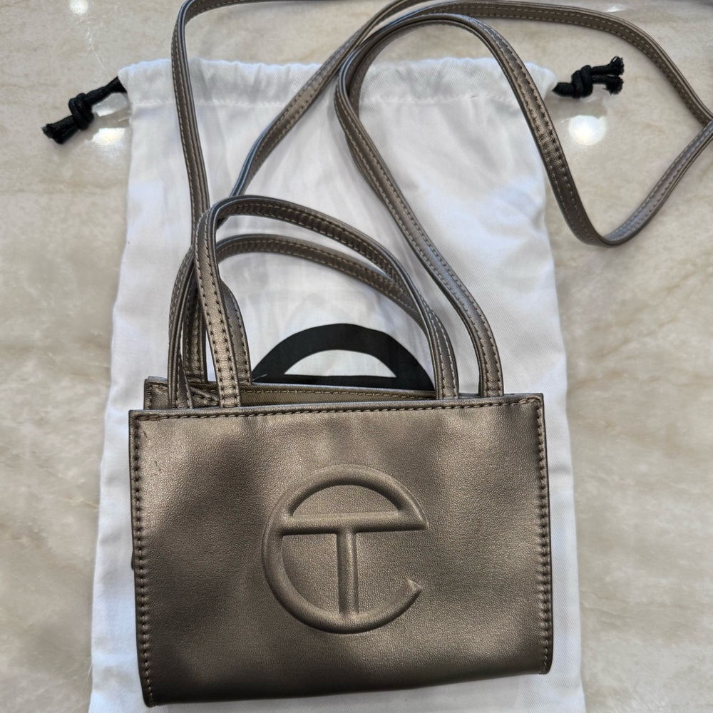 Telfar Small Bronze Shopping Bag Bronze with Dust Bag